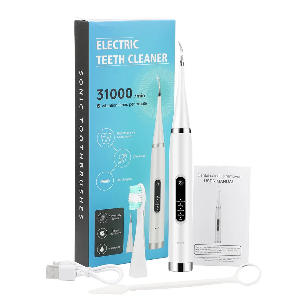 Electric Tooth Whitening Brush Teeth Cleaner Dental Scaler Toothbrush Calculus Plaque Remover Stone Remover Kit