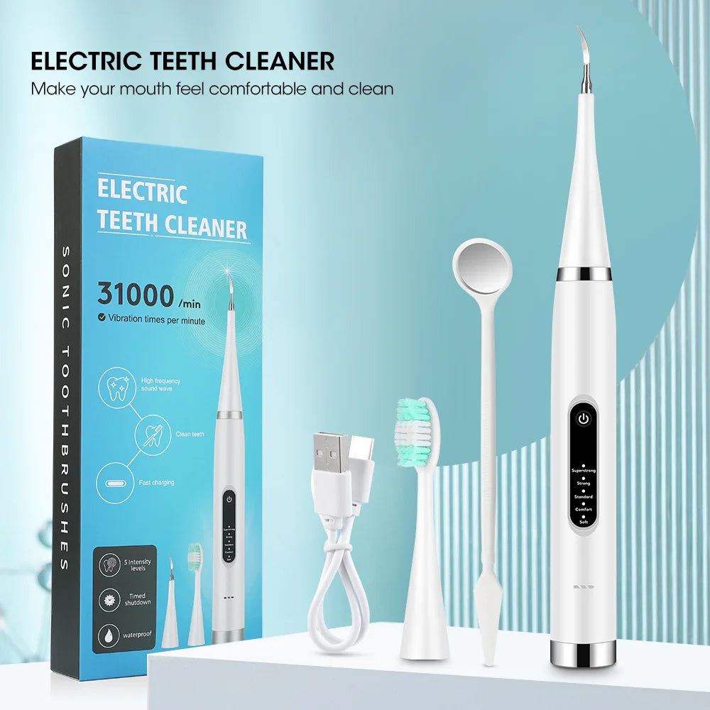 Electric Tooth Whitening Brush Teeth Cleaner Dental Scaler Toothbrush Calculus Plaque Remover Stone Remover Kit